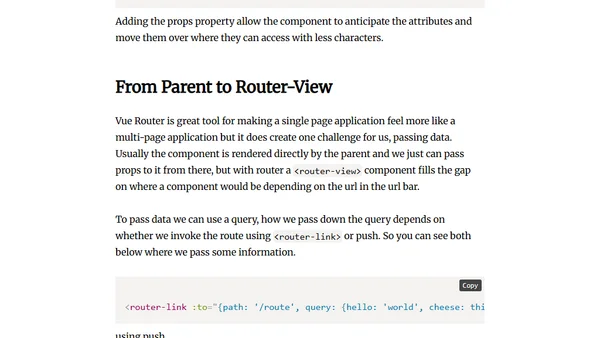 Passing Data Between Components in Vue