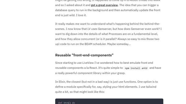 First week of professional elixir