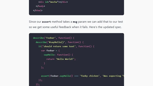 Getting started with Mocha and Chai