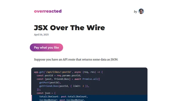 JSX Over The Wire