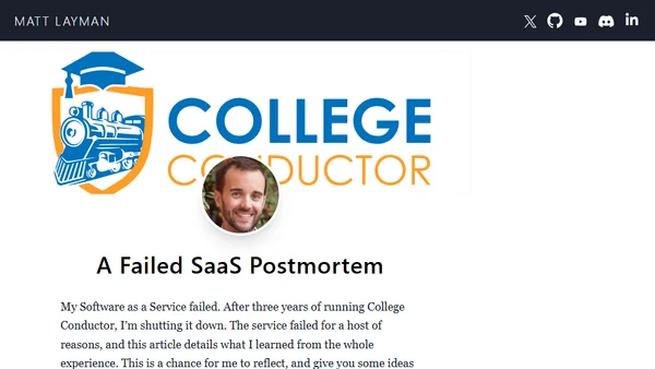 A Failed SaaS Postmortem