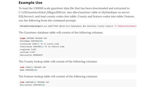 OS Data Importer Supports Scale Gazetteer Dataset