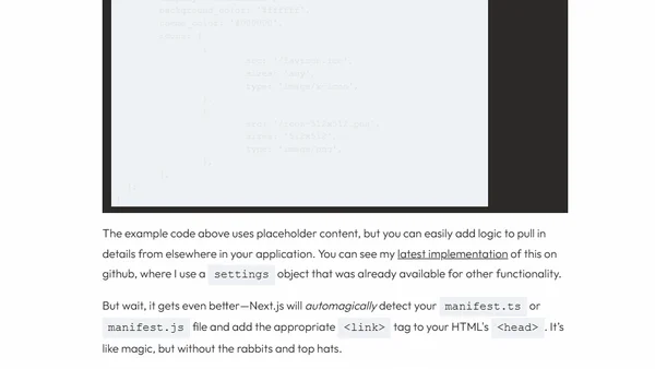 Generate a Web App Manifest with Next.js