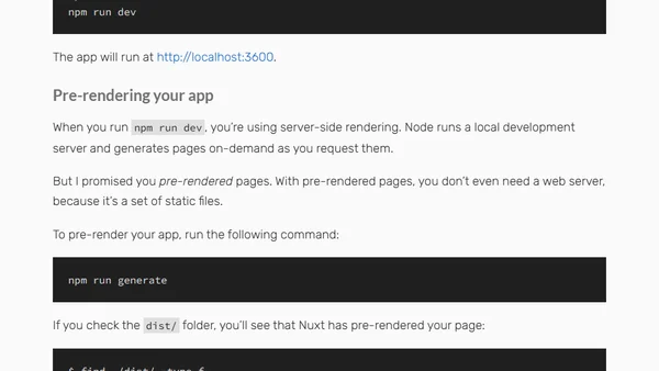 A Simple Pre-Rendered Web App Using Vue + Nuxt