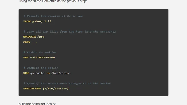 Writing GitHub Actions in Go