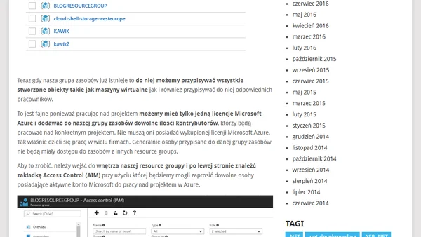 Spacer w chmurach czyli Microsoft Azure dla świeżaków. Tworzenie i zarządzanie grupami zasobów cz.2