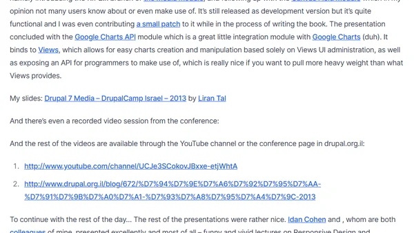 Media in Drupal 7 – presenting it in Drupal Camp Israel 2013