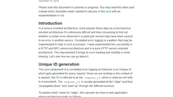 Correlated error logging