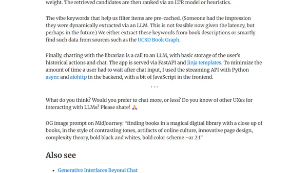 Interacting with LLMs with Minimal Chat
