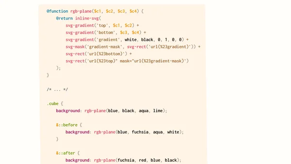 Dynamically generated SVG through SASS + A 3D animated RGB cube!