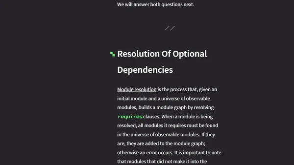 Optional Dependencies with requires static
