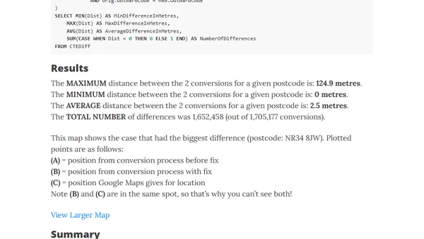 Ordnance Survey Data Importer Coordinate Conversion Accuracy