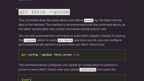 Delete outdated local branches with the prune git option and the branch delete command
