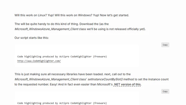 Windows Azure and scaling: how? (PHP)