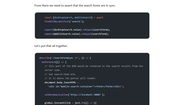 Testing Preact/React Portals with Testing Library