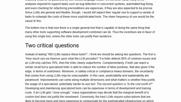 LLMs Set the Floor—Not the Ceiling—in Developer Tooling