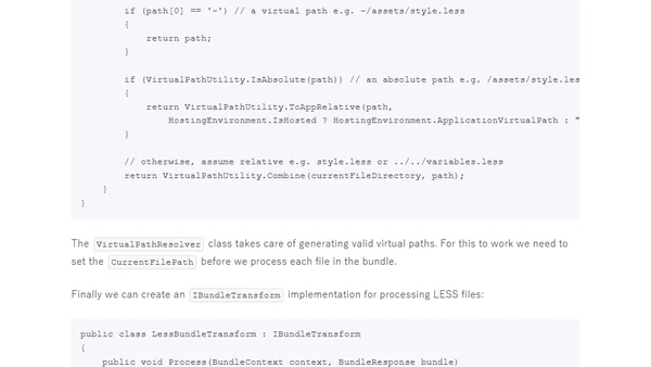 Adding LESS support to the ASP.NET Optimization Framework