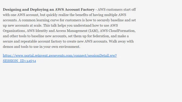 AWS re:Invent 2017 - SID209