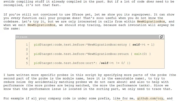 An optimization and debugging story with Go and DTrace