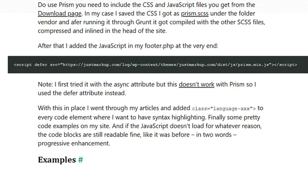Syntax highlighting as an enhancement