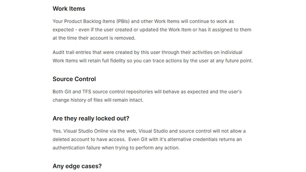 What Happens When You Delete a User from Visual Studio Online