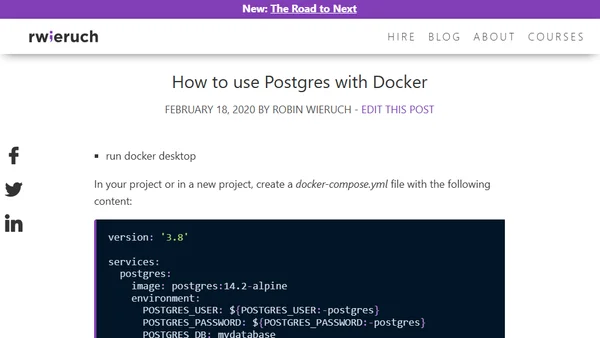 How to use Postgres with Docker