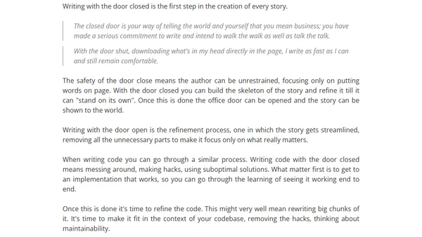 Stephen King's Advice To Software Developers