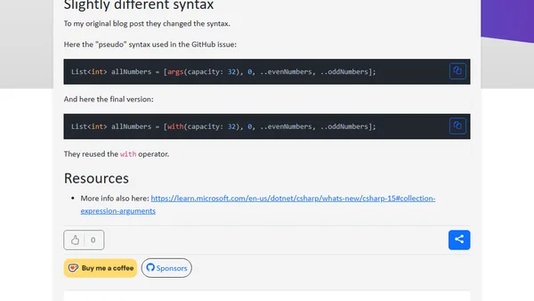 Collection Expression Arguments in C# 15 are "out"
