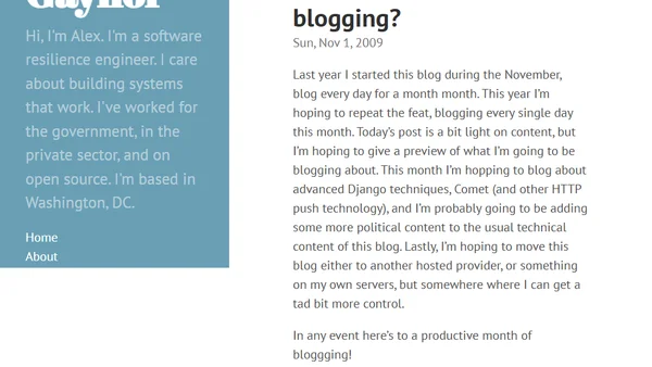Another month of blogging?