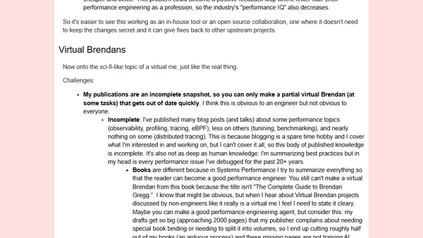 On "AI Brendans" or "Virtual Brendans"