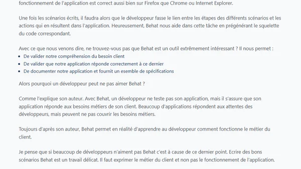 Pourquoi les développeurs n'aiment pas Behat ?