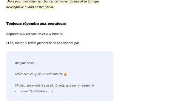 Emploi de développeur : le plan pour trouver du travail