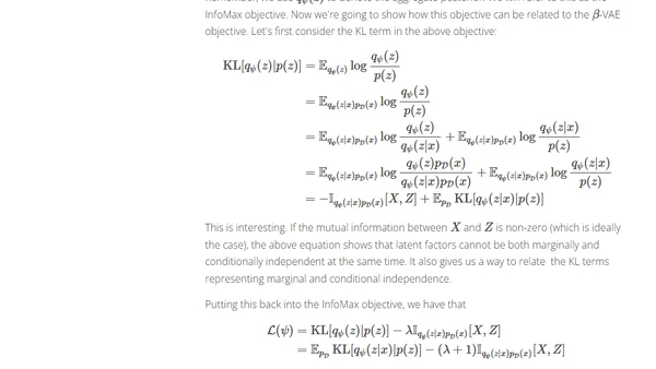 An information maximization view on the $\beta$-VAE objective