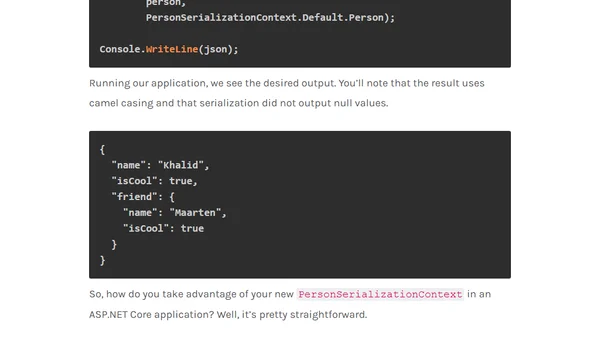 Speed Up ASP.NET Core JSON APIs with Source Generators