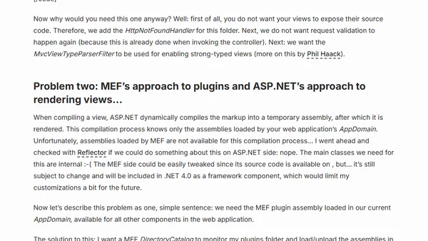 Revised: ASP.NET MVC and the Managed Extensibility Framework (MEF)