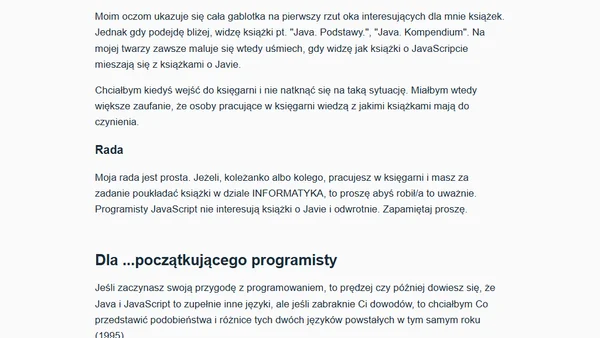 "JavaScript" to nie to samo co "Java"