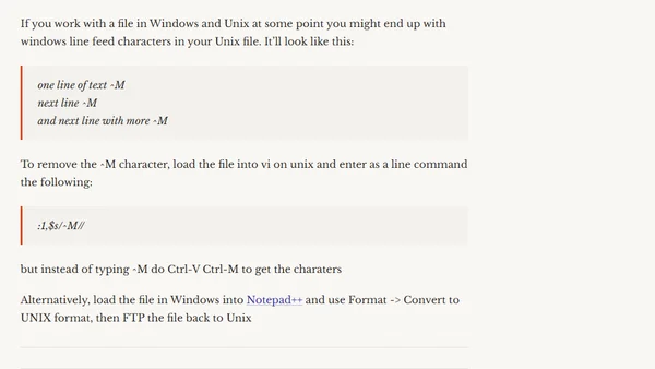 Remove windows line feed characters in vi