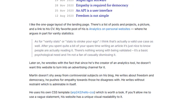 Personal Websites and Internet Writing