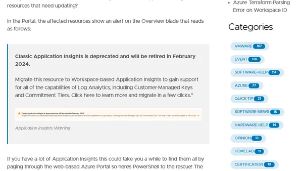 Azure PowerShell - Find Classic Application Insights