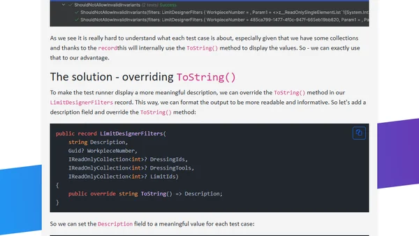 Adding test description for data-driven tests in xUnit