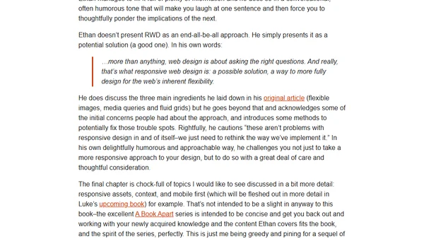 Book Review: Responsive Web Design