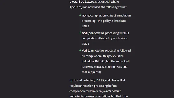 JDK 23 Changes Default Annotation Processing Policy