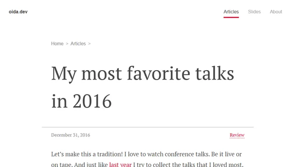 My most favorite talks in 2016