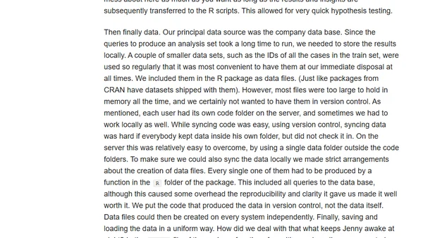 Code and Data in a large Machine Learning project
