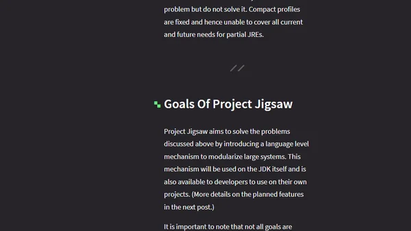 Motivation And Goals Of Project Jigsaw