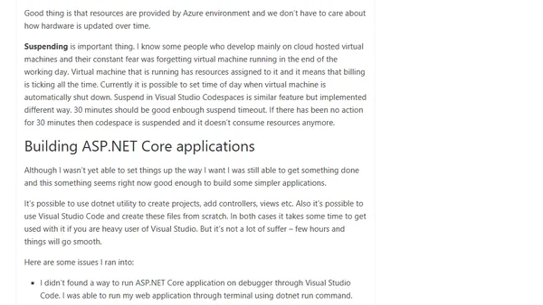 Building ASP.NET Core applications on Visual Studio Codespaces and Visual Studio Code