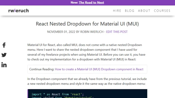 React Nested Dropdown for Material UI (MUI)