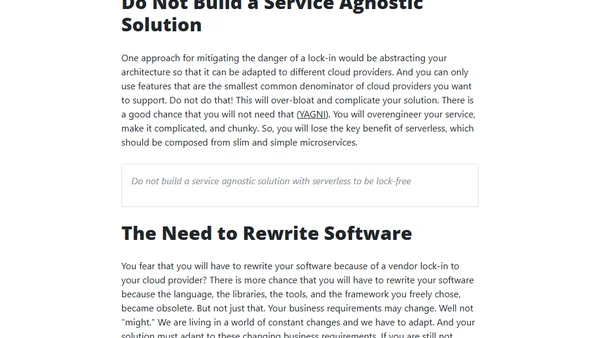 Serverless Vendor Lock-In