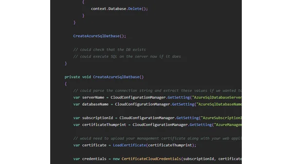 Use Azure Management API SDK in an Entity Framework custom database initializer