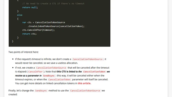 Better timeout handling with HttpClient